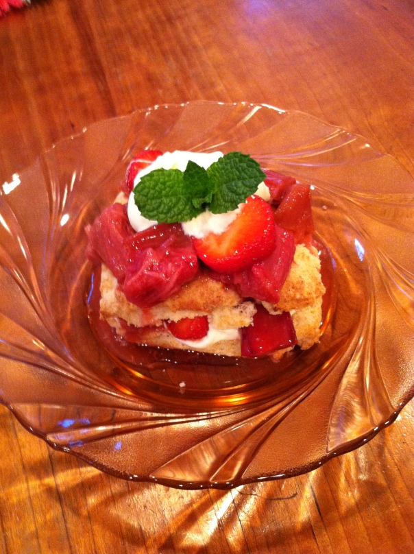 strawberry-rhubarb shortcake