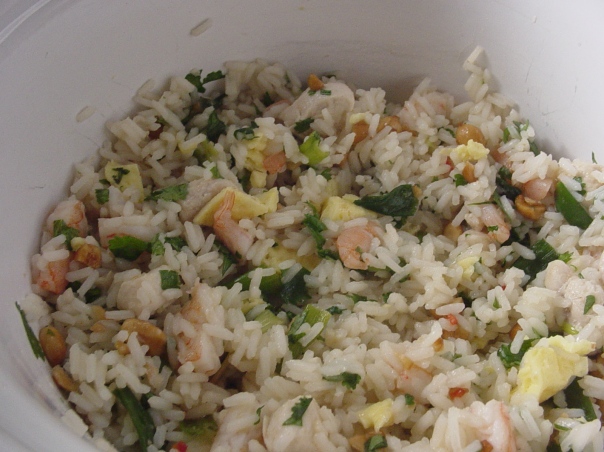 mark bittman's pad thai style rice salad with chicken and shrimp